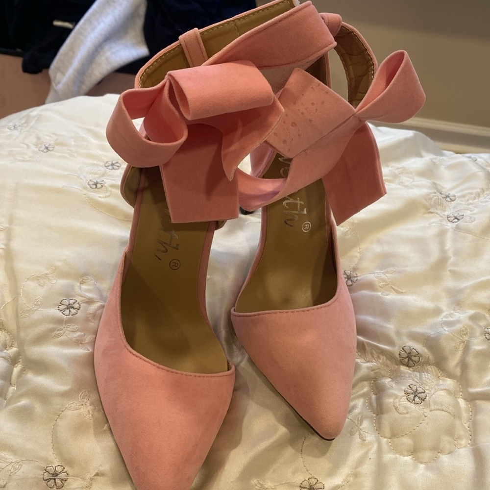 Bow Tie Pink High Heels - Picture 10 of 15